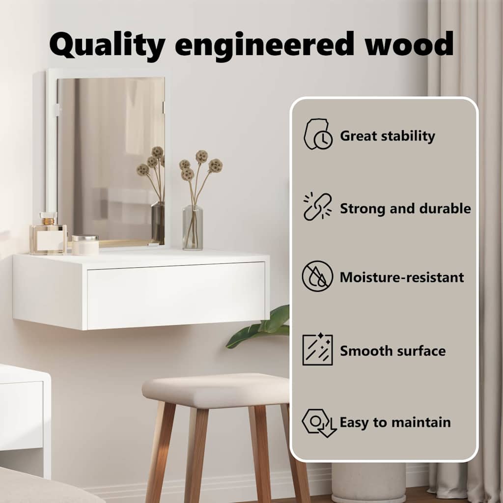 Dressing Table White 60 x 40 x 70 cm Engineered Wood