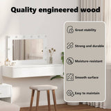 Dressing Table White 100 x 40 x 70 cm Engineered Wood - Low Angle
