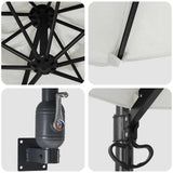 Garden Parasol Beige and Black 248 x 248 x 148 cm - Close-Up Angle