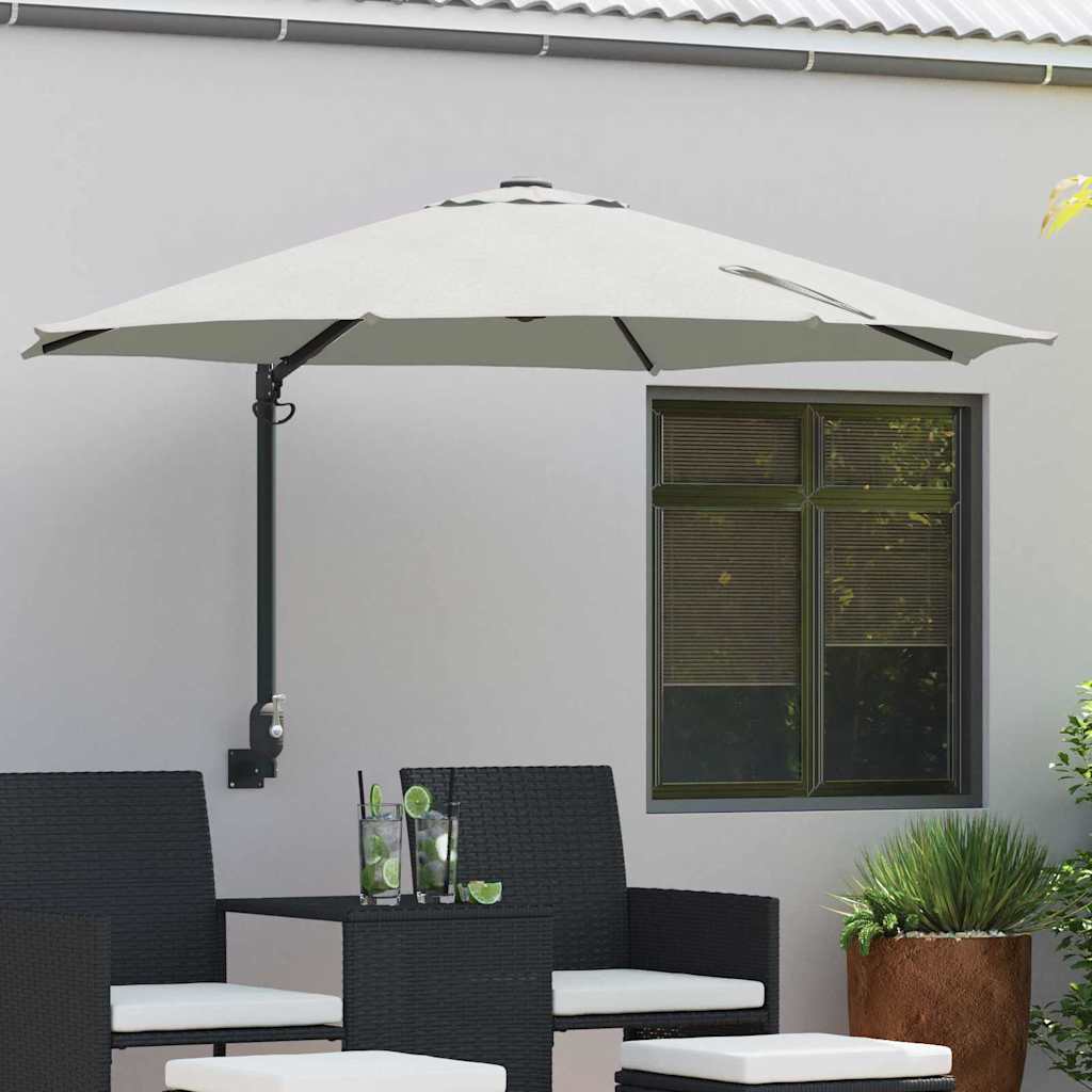 Garden Parasol Beige and Black 248 x 248 x 148 cm