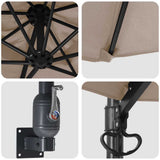 Garden Parasol Taupe 248 x 248 x 148 cm Polyester and Steel