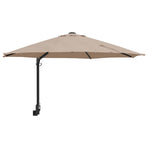 Garden Parasol 248 x 248 x 148 cm Polyester and Steel Taupe