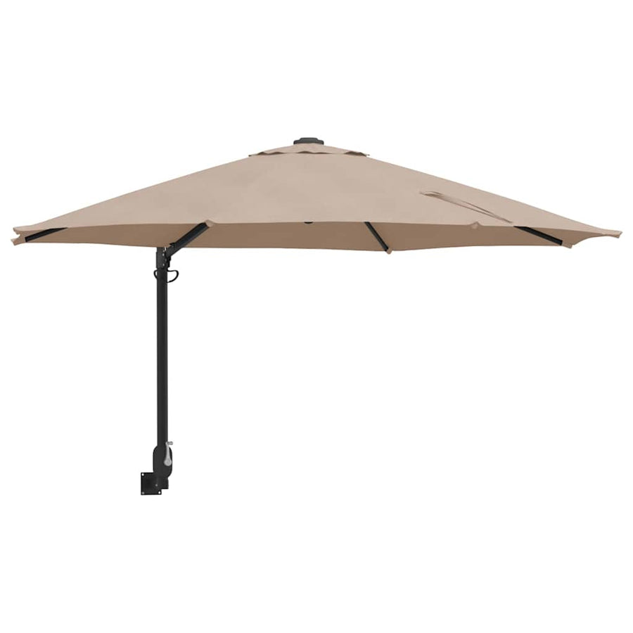 Garden Parasol 248 x 248 x 148 cm Polyester and Steel Taupe