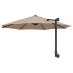 Garden Parasol 248 x 248 x 148 cm Polyester and Steel Taupe