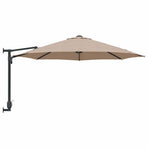 Garden Parasol 248 x 248 x 148 cm Polyester and Steel Taupe