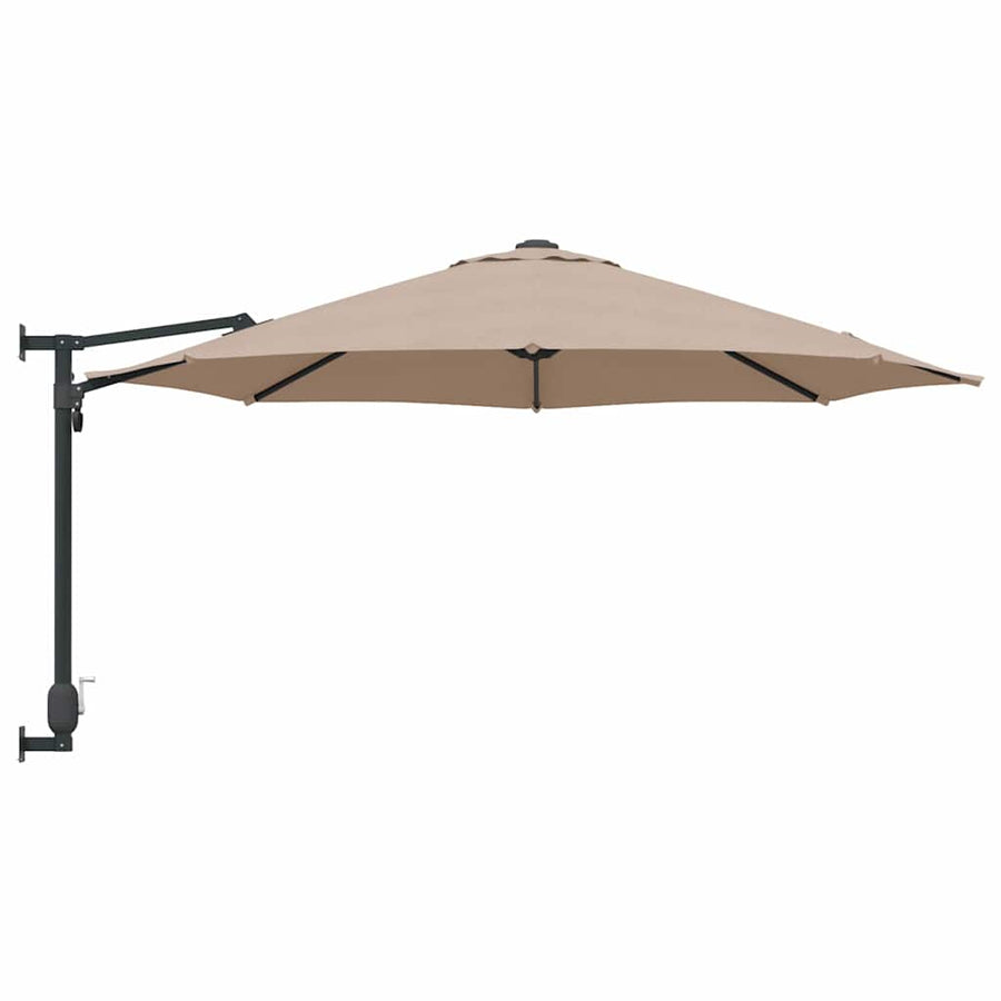 Garden Parasol 248 x 248 x 148 cm Polyester and Steel Taupe