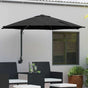 Garden Parasol 248 x 248 x 148 cm Polyester and Steel Black