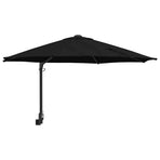 Garden Parasol 248 x 248 x 148 cm Polyester and Steel Black