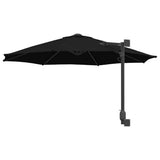 Garden Parasol Black 248 x 248 x 148 cm Polyester and Steel