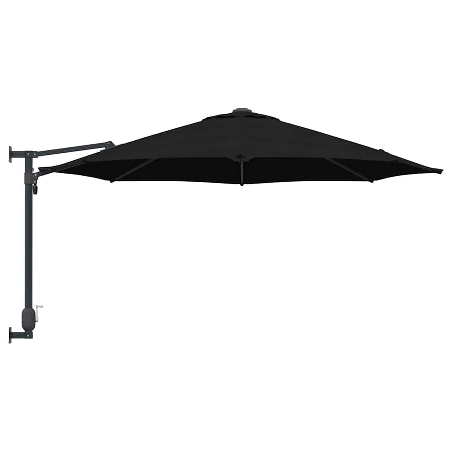 Garden Parasol 248 x 248 x 148 cm Polyester and Steel Black