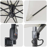 Garden Parasol Sand 248,5 x 247,5 x 160 cm Polyester and Steel