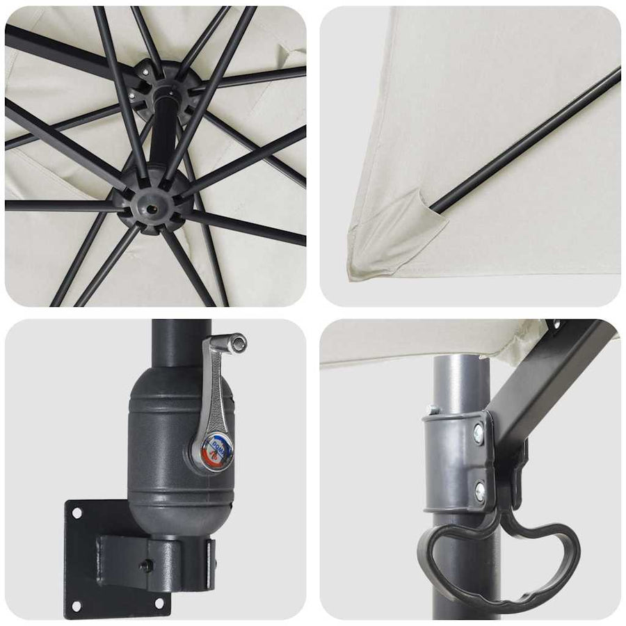 Garden Parasol 248,5 x 247,5 x 160 cm Polyester and Steel Sand