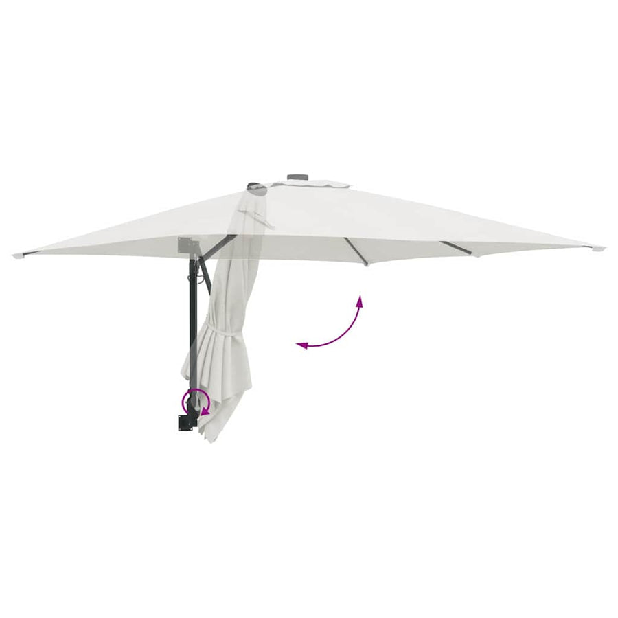 Garden Parasol 248,5 x 247,5 x 160 cm Polyester and Steel Sand