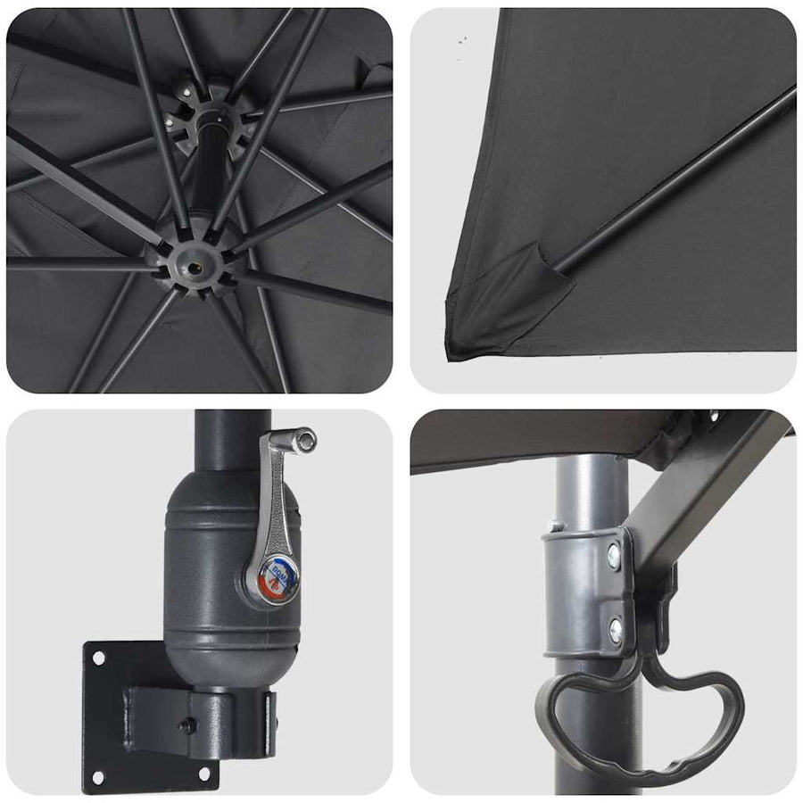 Garden Parasol 248,5 x 247,5 x 160 cm Polyester and Steel
