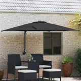 Garden Parasol Black and Black 248.5 x 247.5 x 160 cm