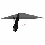 Garden Parasol Black 248,5 x 247,5 x 160 cm Polyester and Steel