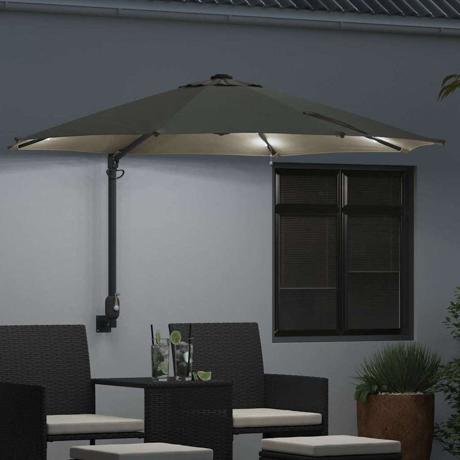 Garden Parasol Sand 248 x 248 x 148 cm Polyester and Steel