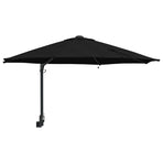 Garden Parasol 248 x 248 x 148 cm Polyester and Steel Black