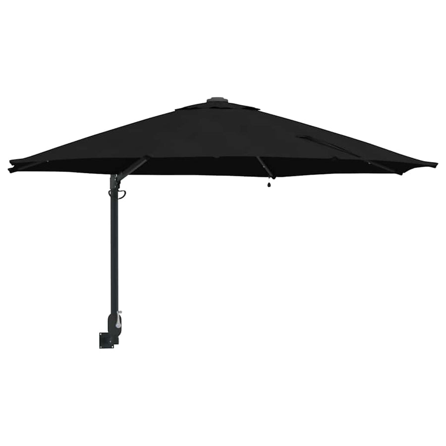 Garden Parasol 248 x 248 x 148 cm Polyester and Steel Black