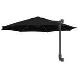 Garden Parasol Black 248 x 248 x 148 cm Polyester and Steel