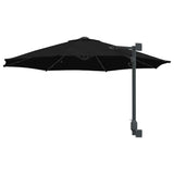 Garden Parasol Manual Black and Black 248 x 248 x 148 cm - Rear View