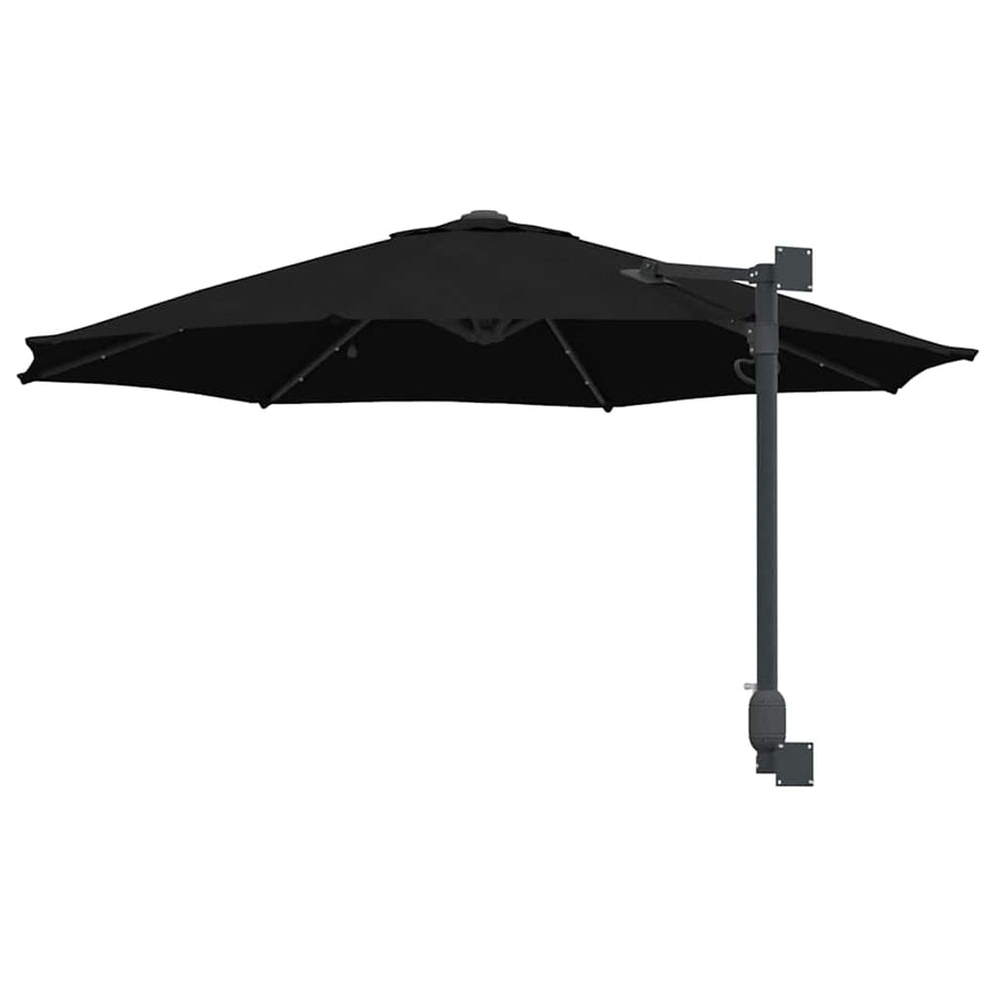 Garden Parasol 248 x 248 x 148 cm Polyester and Steel Black