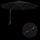 Garden Parasol Black 248 x 248 x 148 cm Polyester and Steel