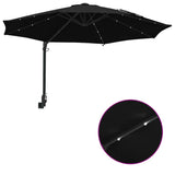Garden Parasol Black 248 x 248 x 148 cm Polyester and Steel
