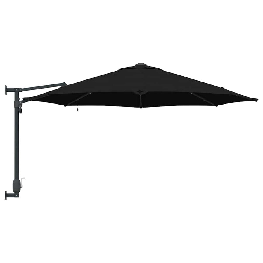 Garden Parasol 248 x 248 x 148 cm Polyester and Steel Black