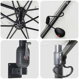 Garden Parasol Sand 248.5 x 247.5 x 160 cm Fabric - Close-Up Angle