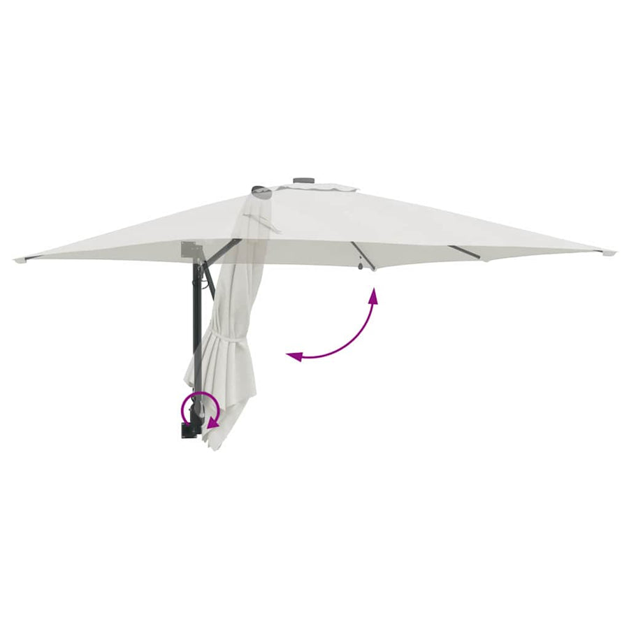 Garden Parasol Sand 248,5 x 247,5 x 160 cm Polyester and Steel