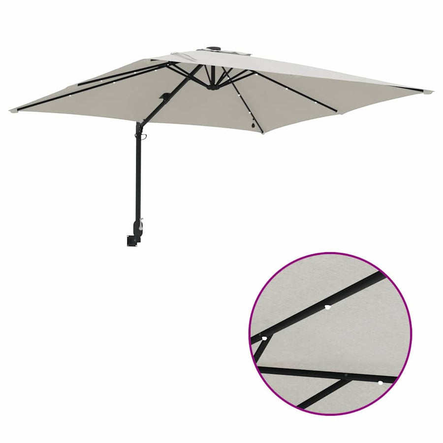 Garden Parasol Sand 248,5 x 247,5 x 160 cm Polyester and Steel