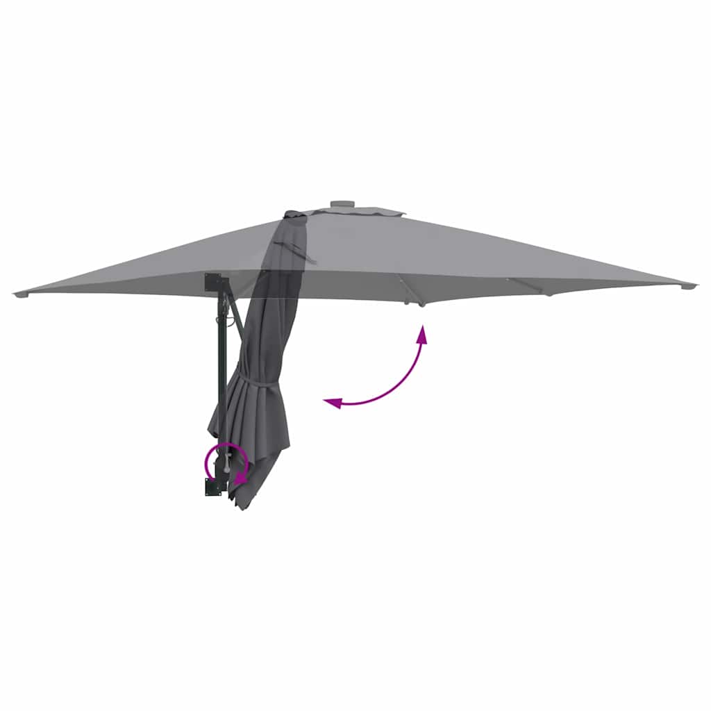 Garden Parasol Anthracite 248.5 x 247.5 x 160 cm Fabric