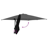Garden Parasol Black 248,5 x 247,5 x 160 cm Polyester and Steel