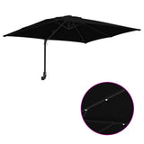 Garden Parasol Black 248,5 x 247,5 x 160 cm Polyester and Steel