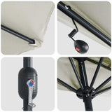 Garden Parasol Sand 294 x 150 x 223 cm Polyester and Steel