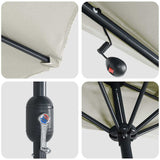 Garden Parasol Sand 294 x 150 x 223 cm Fabric - Low Angle