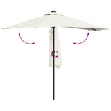 Garden Parasol Sand 294 x 150 x 223 cm Polyester and Steel