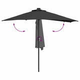 Garden Parasol Black 294 x 150 x 223 cm Polyester and Steel