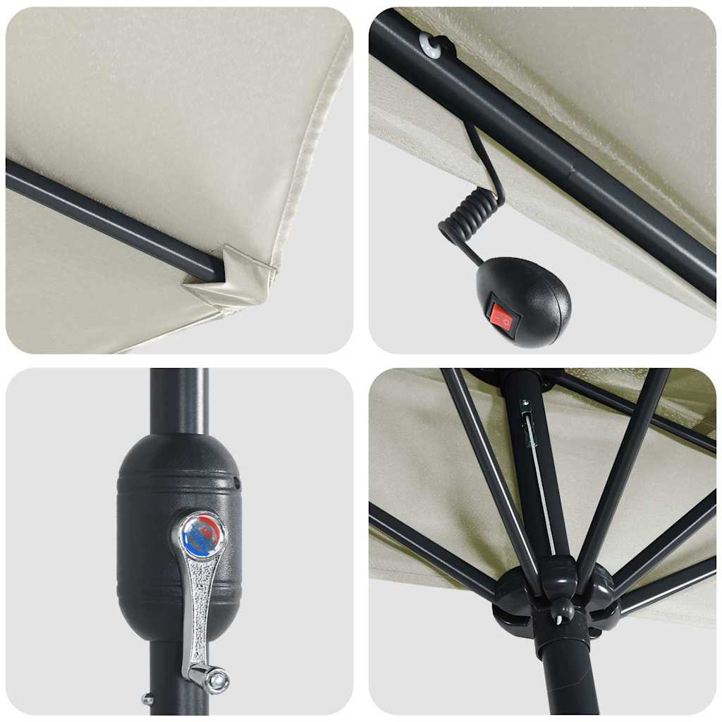 Garden Parasol Sand 294 x 150 x 224 cm Polyester and Steel