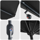 Garden Parasol Black 294 x 150 x 224 cm Polyester and Steel