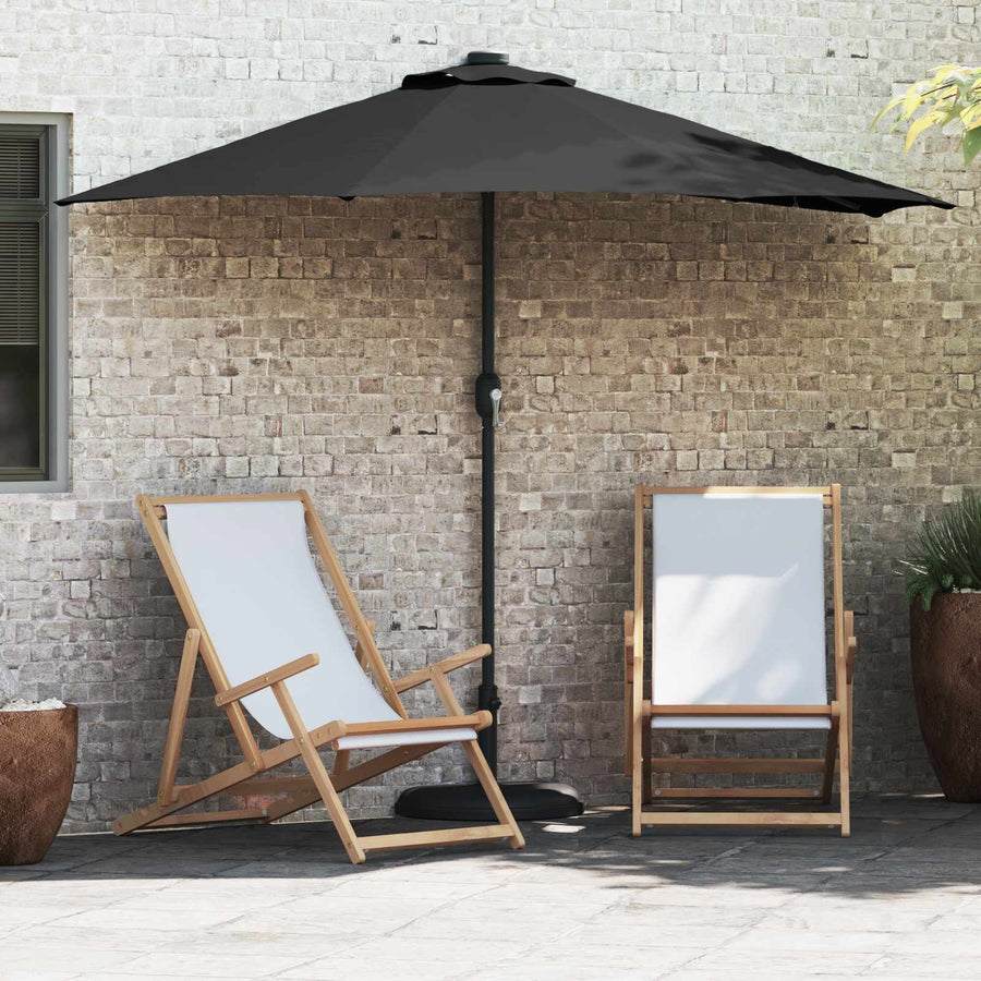 Garden Parasol 294 x 150 x 224 cm Polyester and Steel Black