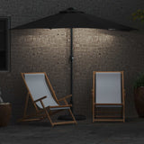 Garden Parasol Black 294 x 150 x 224 cm Polyester and Steel - Top-Down View