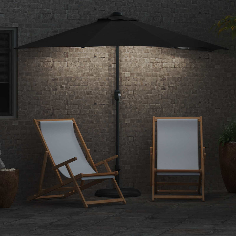 Garden Parasol 294 x 150 x 224 cm Polyester and Steel Black