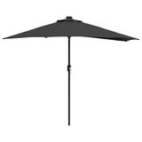 Garden Parasol Black 294 x 150 x 224 cm Fabric - Front View