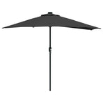 Garden Parasol 294 x 150 x 224 cm Polyester and Steel Black