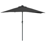 Garden Parasol Black 294 x 150 x 224 cm Polyester and Steel - Front View