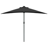 Garden Parasol Black 294 x 150 x 224 cm Polyester and Steel - 45-Degree Angle