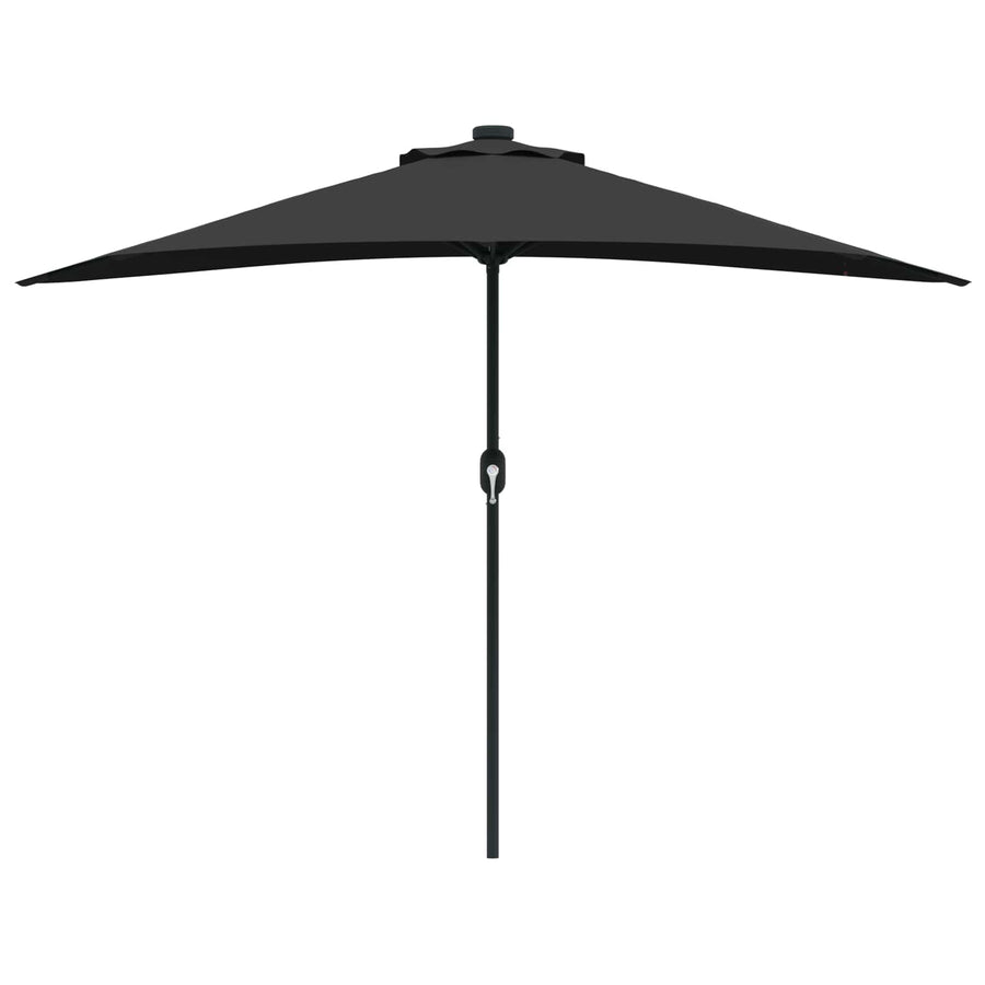 Garden Parasol 294 x 150 x 224 cm Polyester and Steel Black