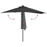 Garden Parasol Black 294 x 150 x 224 cm Fabric - Extra Image